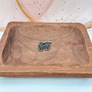 Cufflinks Vintage Toy Robot Silver Tone Playful and Fun
